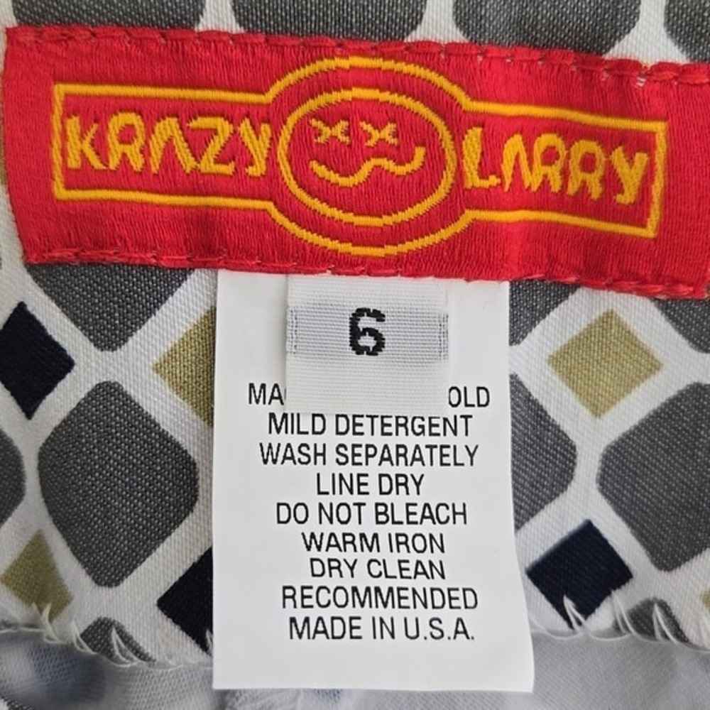 Krazy Larry Mid Rise Stretch Bermuda Shorts, Retro Casual, Check Pattern, Size 6 - Picture 3 of 5
